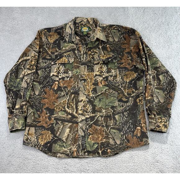 Cabelas Seclusion 3D Camo Shirt Mens XL Long Sleeve Button Up Hunting Pocket - Picture 1 of 13